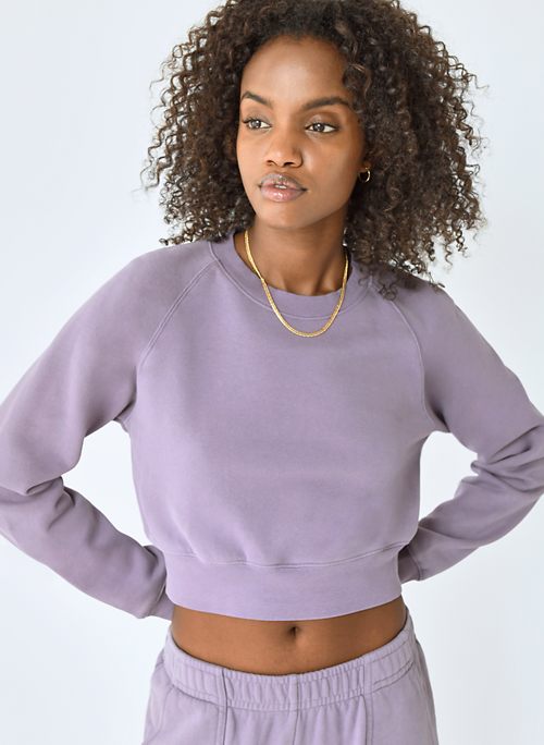 cropped purple sweater