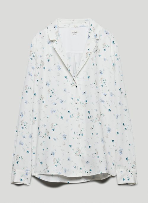 TULUM BUTTON-UP - Button-front, satin pajama blouse