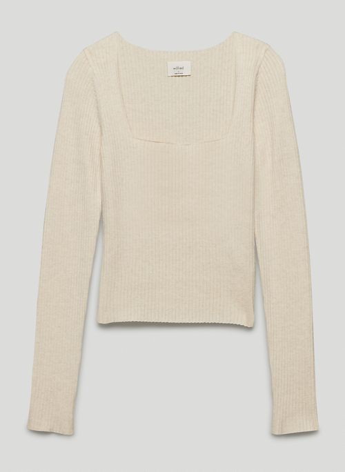 LEIGHTON SWEATER - Ribbed square-neck sweater