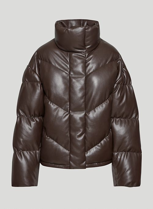 THE CLOUD PUFF™ - Boxy vegan Leather, vegan-down puffer jacket
