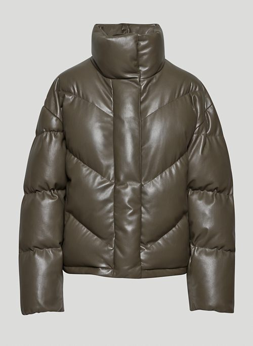 THE CLOUD PUFF™ - Boxy Vegan Leather Vegan Down puffer jacket