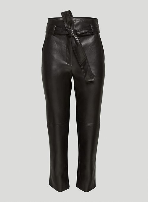 HIGH TIED PANT - Belted Vegan Leather pant