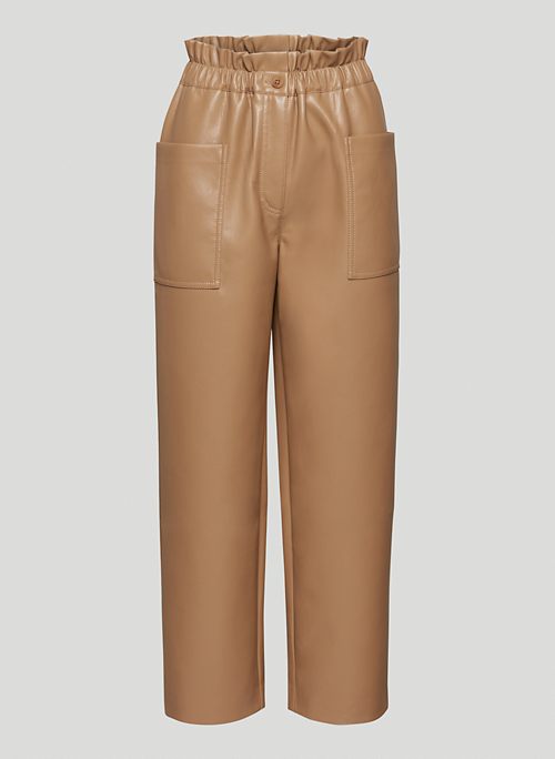CAROLINE PANT - Vegan Leather paperbag pants