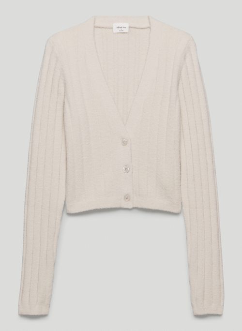 HUSH KNIT CARDIGAN - V-neck chenille cardigan