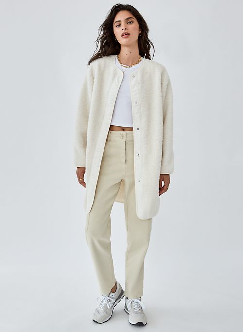 sherpa lined long coat