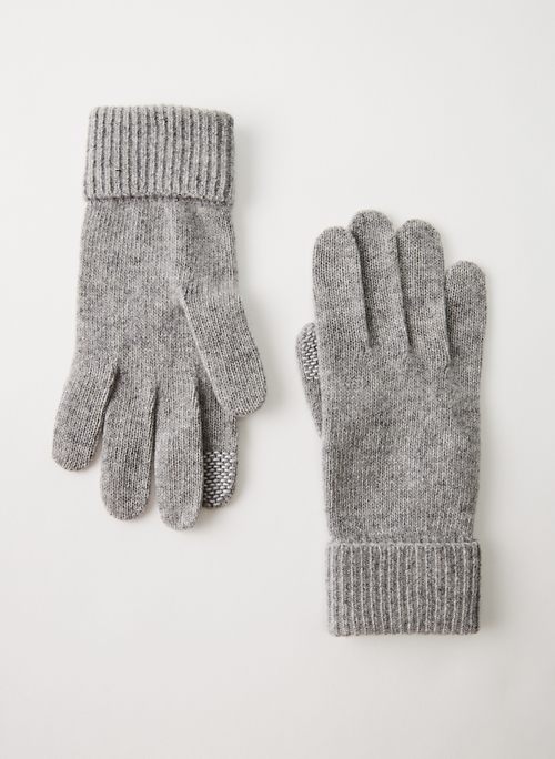 CUFFED CASHMERE GLOVES - Tech-friendly cashmere gloves