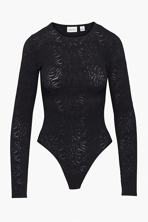 Babaton SHAPELACE CREW LONGSLEEVE BODYSUIT | Aritzia US