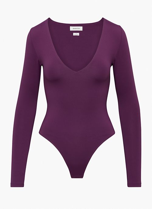 purple high neck bodysuit