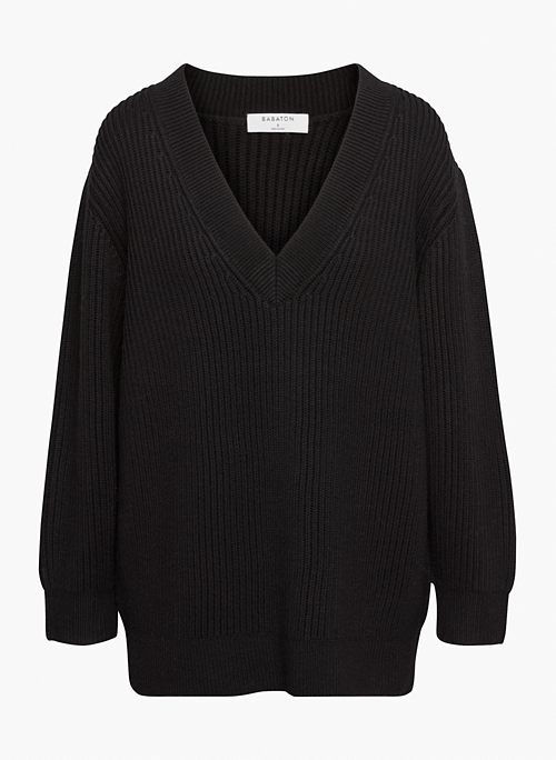 ROGER SWEATER - Merino wool relaxed V-neck sweater