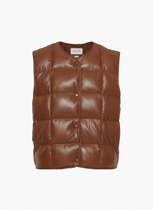 ALTMAN VEST - Vegan Leather, vegan-down puffer vest