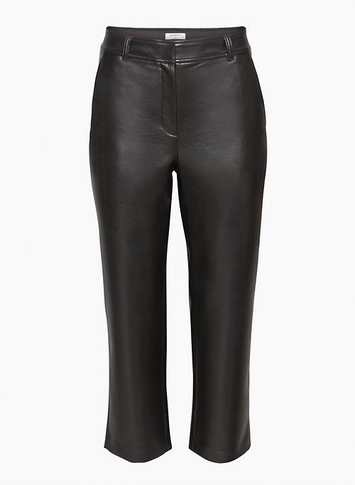 COMMAND CROPPED PANT - Mid-rise Vegan Leather pants