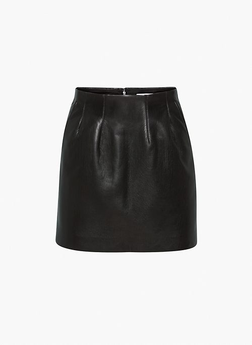 KINSLEY SKIRT - Vegan leather A-line mini skirt