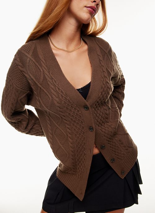 Vaara Olivia Belted Ribbed-knit Longline Cardigan - Brown - ShopStyle