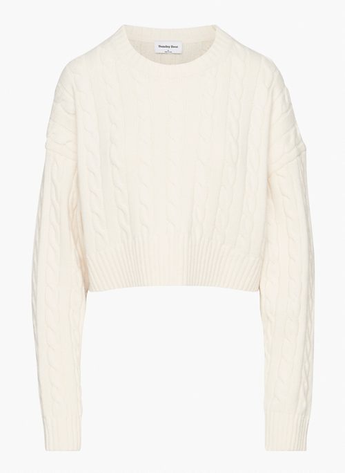 PEGGY CROPPED SWEATER - Cropped cable-knit sweater