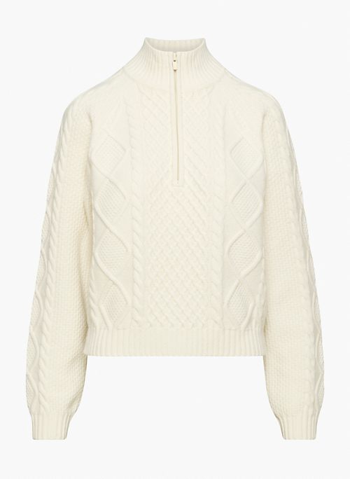 BOREAL 1/4 ZIP SWEATER - 1/4-zip cable-knit sweater