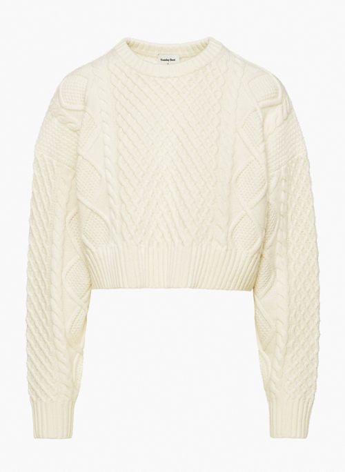 PEGGY CROPPED SWEATER - Cropped cable-knit sweater