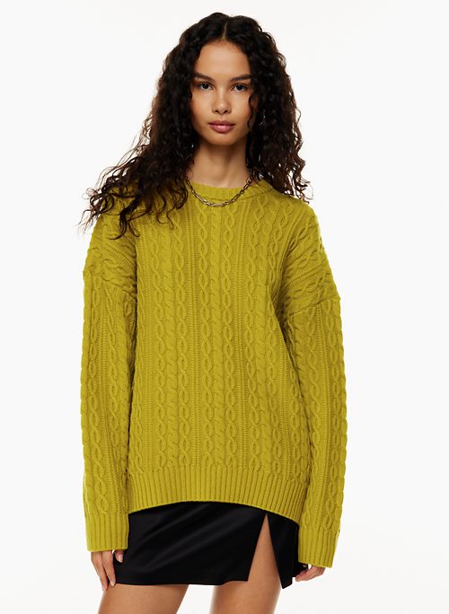 Unwind Cable Knit Short Sleeve Button Up - Mustard