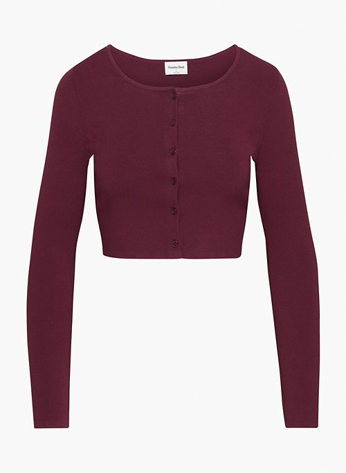 Red crop top sweater hot sale