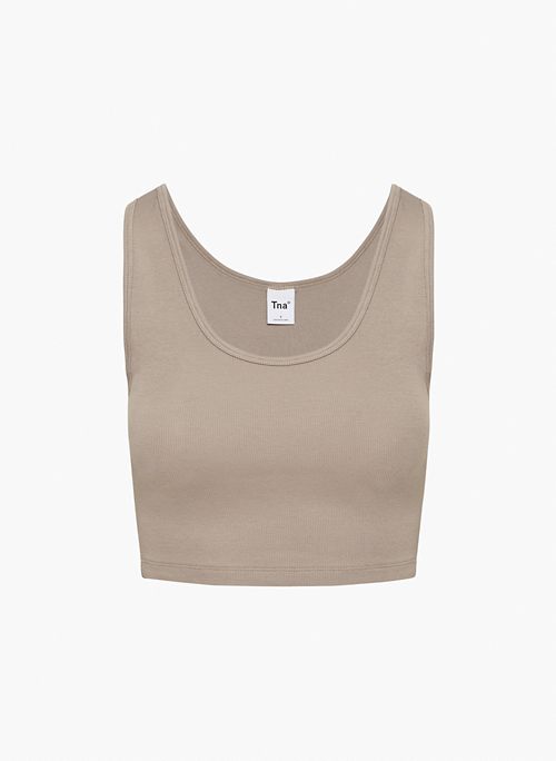 RIBBED CROPPED TANK - Cropped ribbed tank top