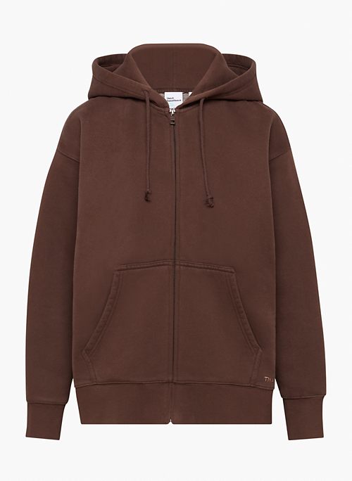 COZY FLEECE BOYFRIEND ZIP HOODIE - Relaxed zip hoodie