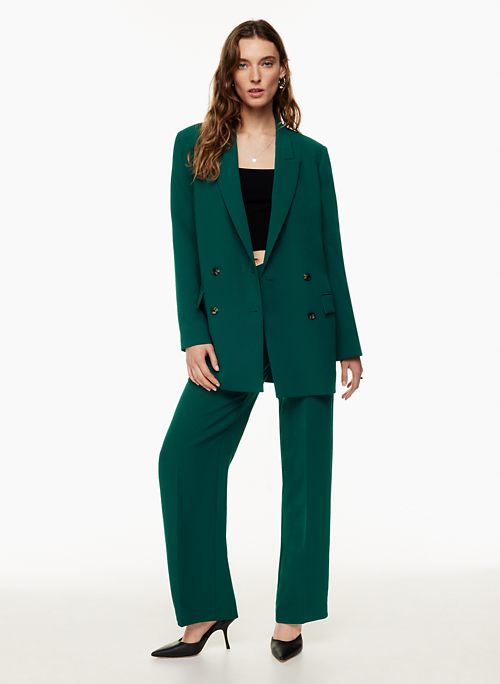woman green blazer