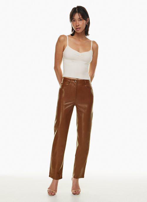 High Waist Belted Straight Leg Leather Trousers  SHOP WOMEN from Muubaa UK