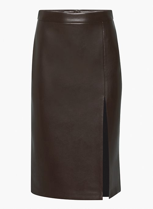 PATIO MIDI SKIRT - High-waisted Vegan Leather pencil skirt