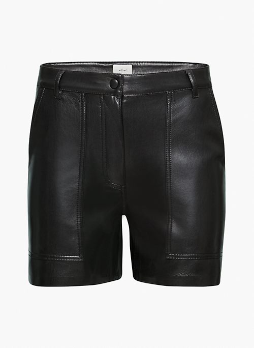 NOCTURNE SHORT - High-waisted Vegan Leather utility shorts