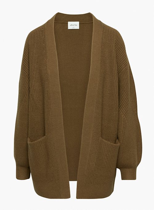 UNWIND CARDIGAN - Merino wool open-front cardigan