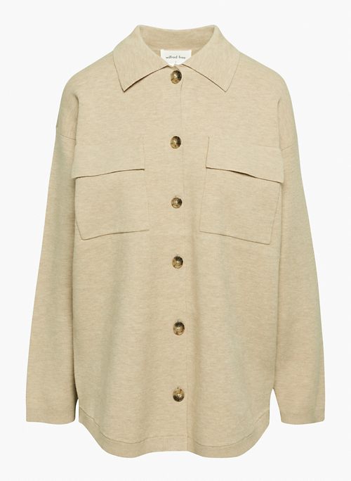RONNIE SWEATER - Long knit relaxed shirt jacket