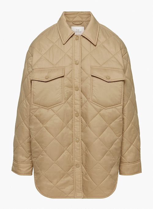 THE GANNA™ QUILTED JACKET - Quilted vegan down shacket