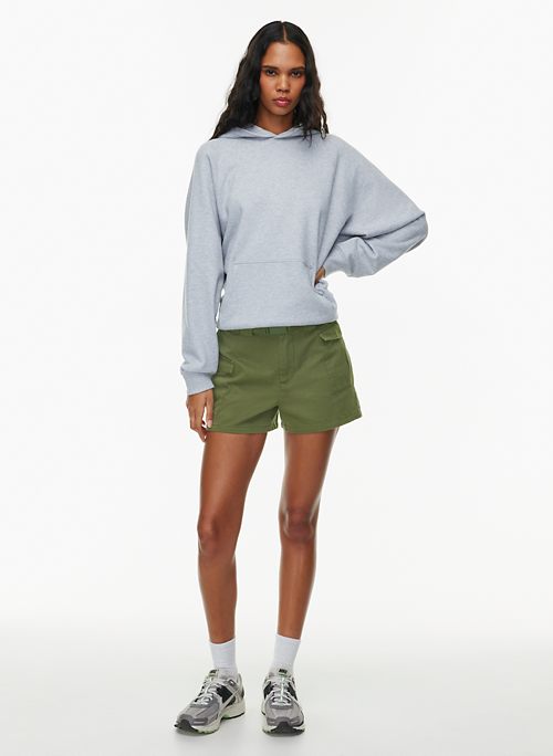 Stay Easy Green Knit High-Waisted Sweater Shorts