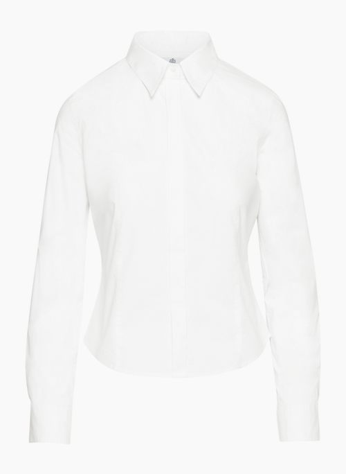 ESSENTIAL SLIM POPLIN SHIRT - Cotton poplin slim-fit button-up shirt