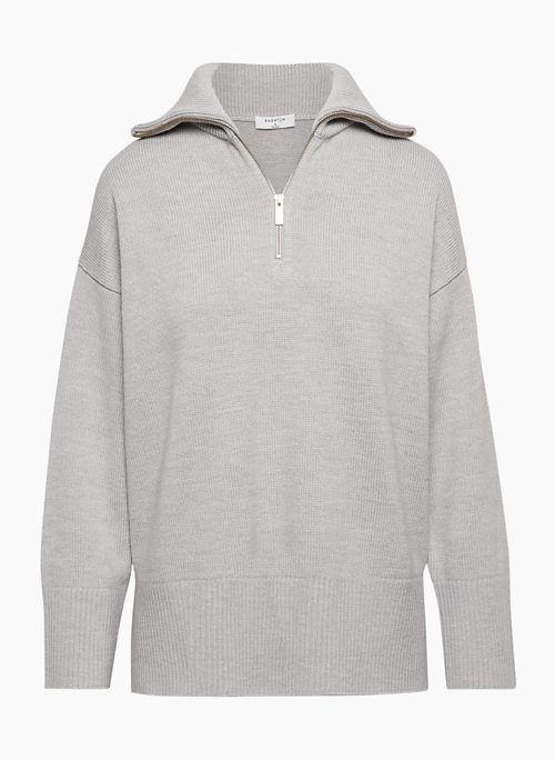 OVERSEAS SWEATER - Merino wool turtleneck 1/4-zip sweater