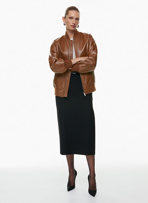 Topstitched Leather Boxy Jacket - Women - Ready-to-Wear