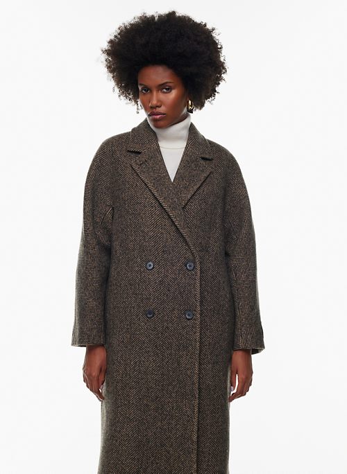 Countess Ryleigh Designer 100% Wool Brown Beige Herringbone Woven Coat  Fabric- 58” Wide