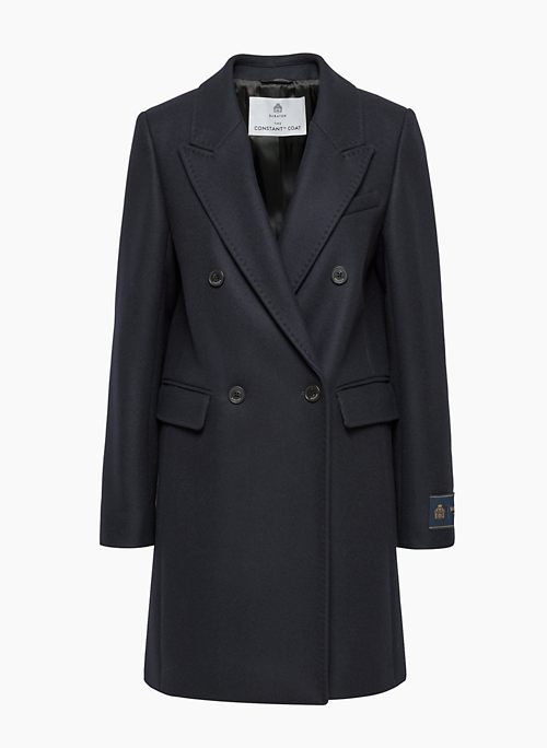 THE CONSTANT™ MID COAT - Double-breasted melton wool-cashmere coat