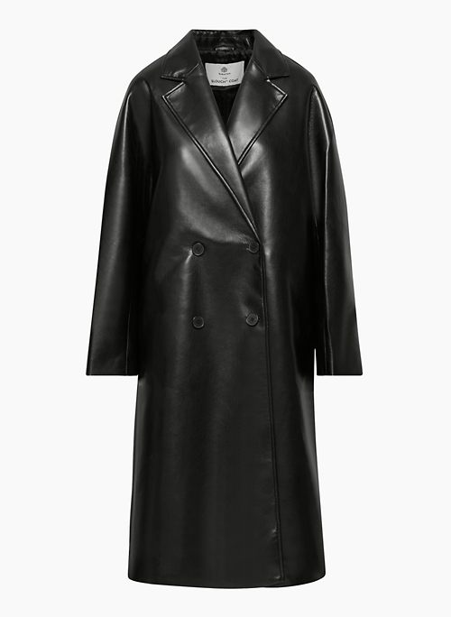 THE SLOUCH™ COAT - Vegan Leather relaxed double-breasted coat