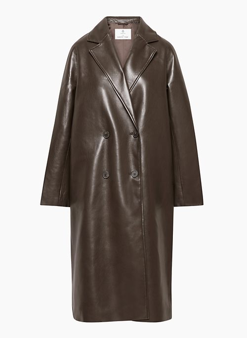 THE SLOUCH™ COAT - Vegan Leather relaxed double-breasted coat