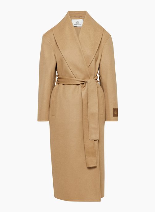 ALCOVE DOUBLE FACE COAT - Hand-finished recycled wool wrap coat