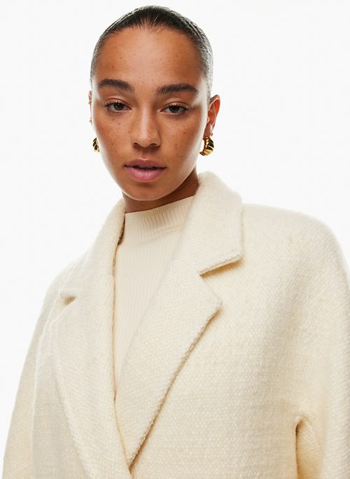 mango cream wool coat