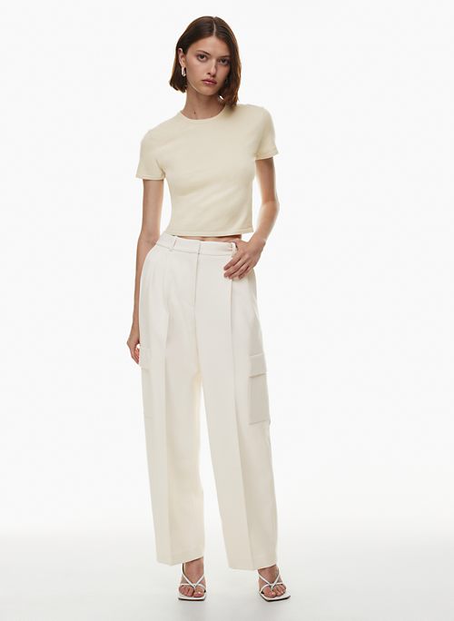 Loose fit: trousers with a high-rise waistband - ecru | Comma