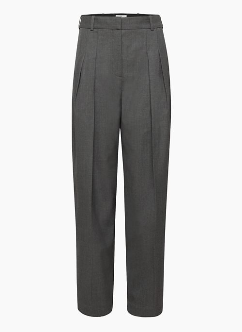 ASAWA PANT - Wool twill wide-leg pleated pants