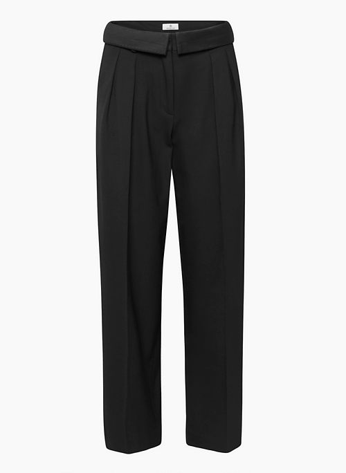 BUREAU PANT - Wool twill mid-rise pleated trousers