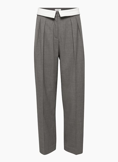 BUREAU PANT - Wool twill mid-rise pleated trousers