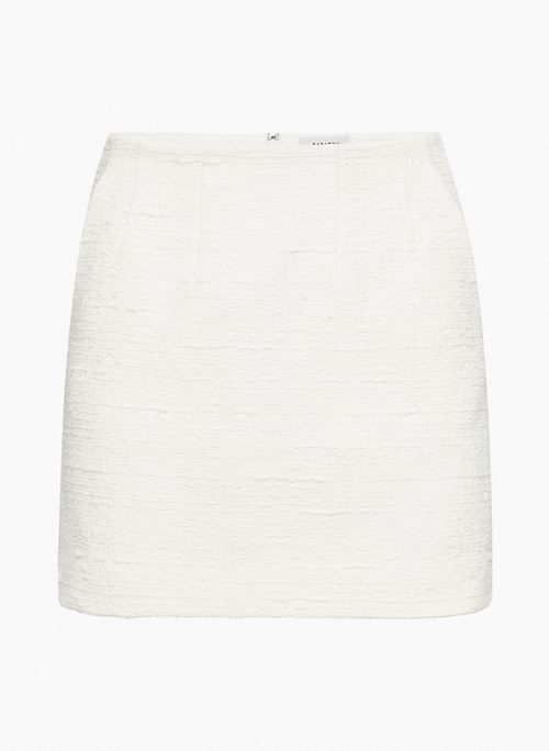 KINSLEY MINI SKIRT - Cotton tweed high-rise mini skirt
