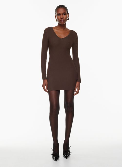 Babaton SCULPT KNIT V-NECK DRESS