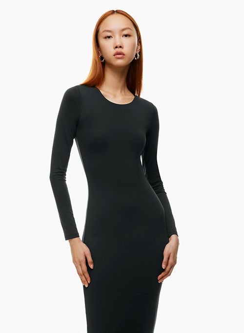 Allegra K Women's Business Casual Round Neck Short Sleeve Knit Bodycon  Dress Black Medium