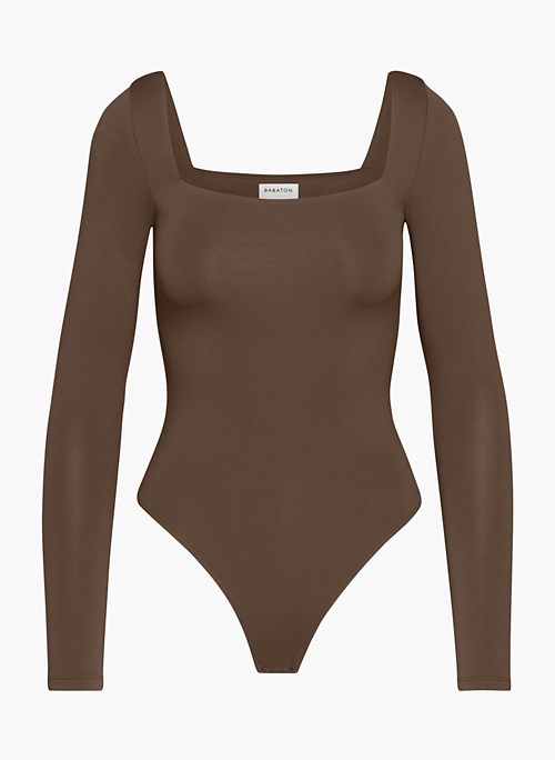 CONTOUR SQUARENECK LONGSLEEVE BODYSUIT - Squareneck longsleeve bodysuit with thong-cut bottom