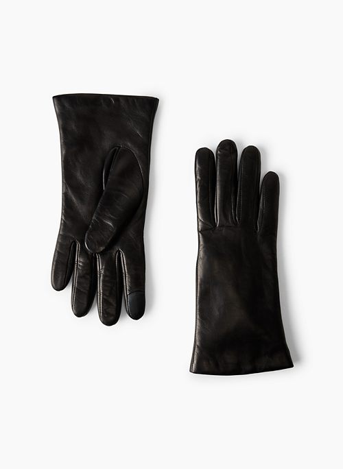 CITYSCAPE LEATHER GLOVES - Tech-friendly leather gloves with cashmere lining